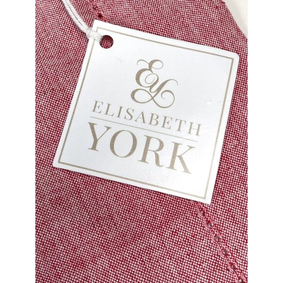 ELISABETH YORK 20"x20" Red Linen Hemstitch Throw PILLOW SHAM Case NWT NEW - Picture 5 of 6